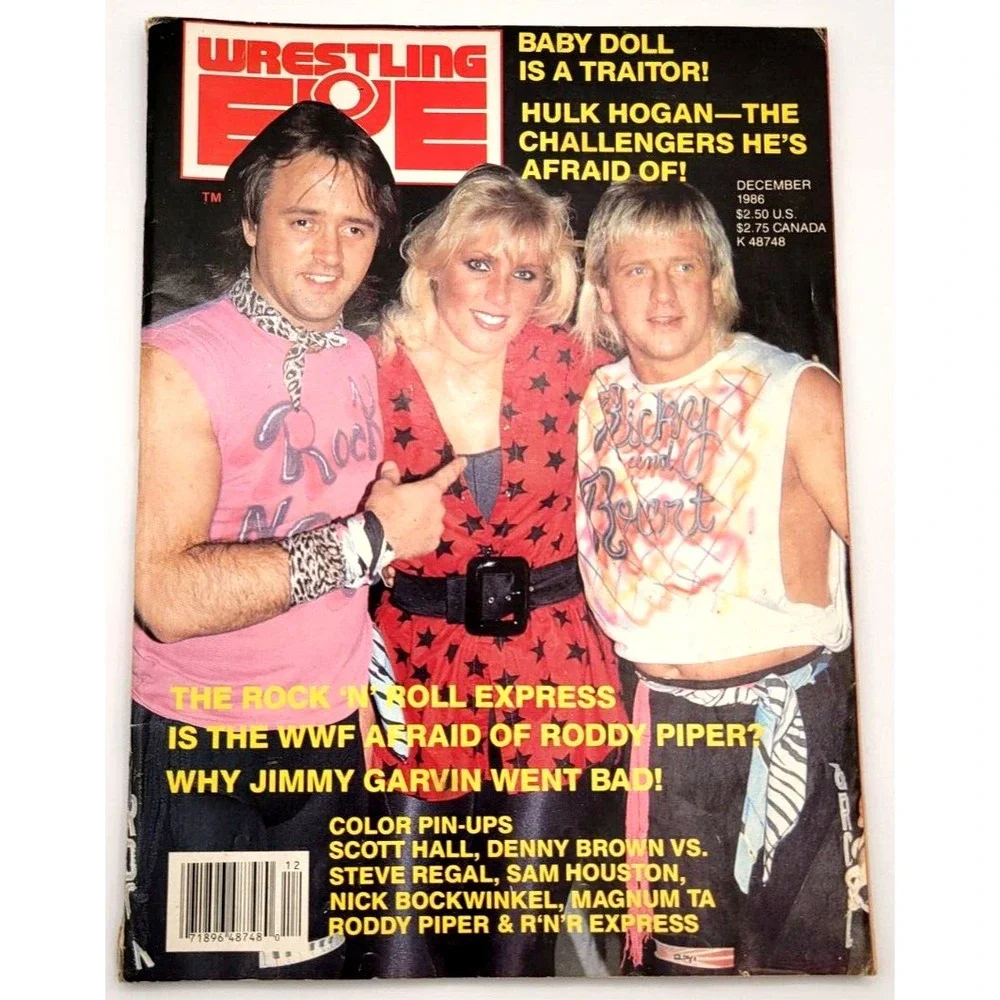 WRESTLING EYE DEC 1986‎ ROCK N ROLL EXPRESS BABY DOLL RODDY PIPER HULK HOGAN